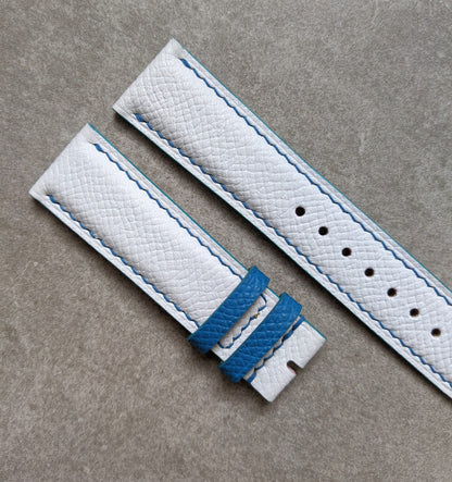 Epsom Calfskin Watch Strap - White & Blue