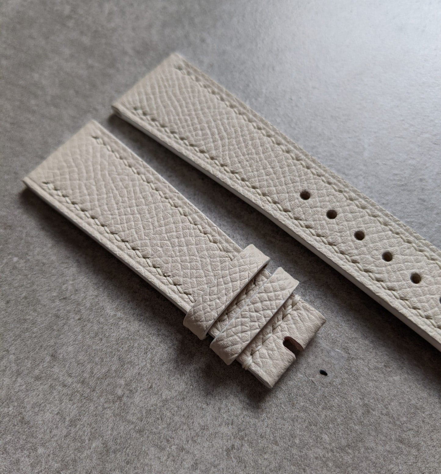 Epsom Calfskin Watch Strap - Cream