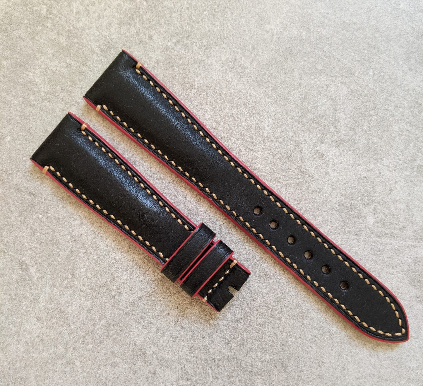 Pueblo Calfskin Strap - Black, Red & Gold