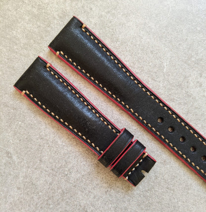 Pueblo Calfskin Strap - Black, Red & Gold