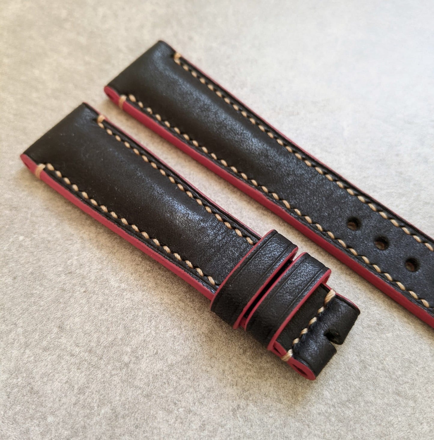 Pueblo Calfskin Strap - Black, Red & Gold