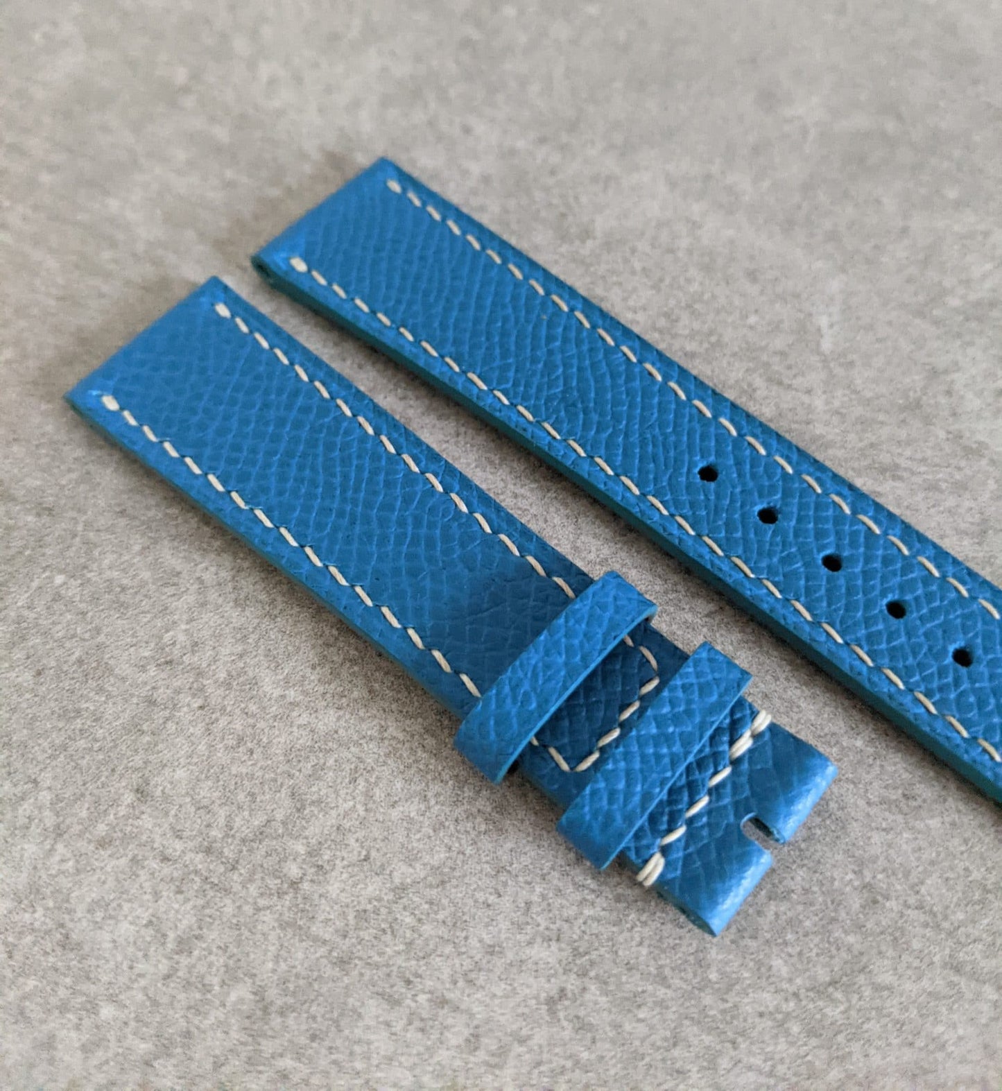 Epsom Calfskin Watch Strap - Baby Blue