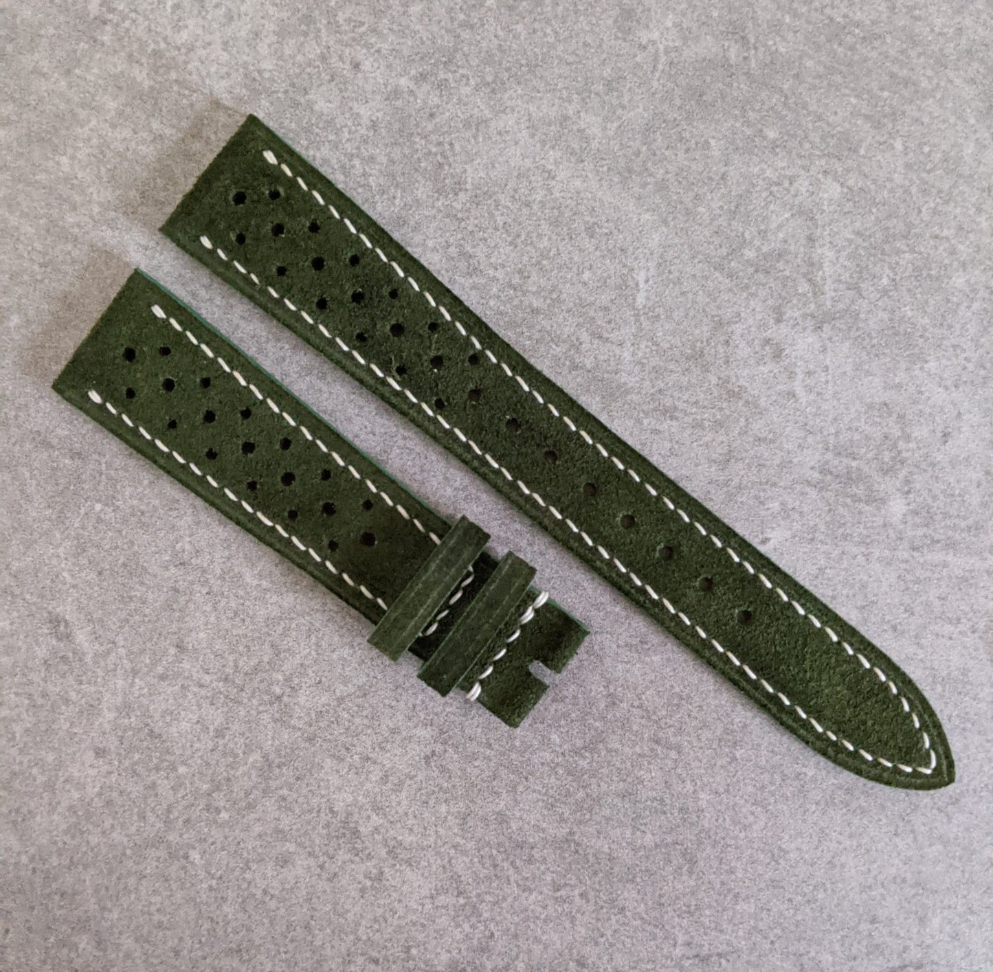 Premium Suede Rally Strap - Moss Green