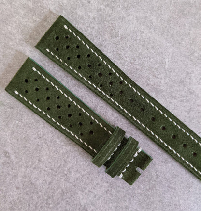 Premium Suede Rally Strap - Moss Green