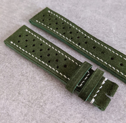 Premium Suede Rally Strap - Moss Green