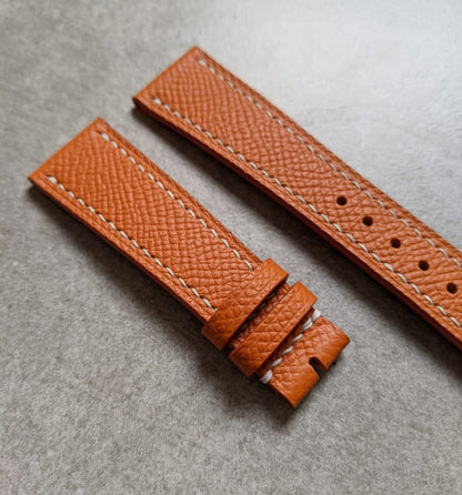 Epsom Calfskin Watch Strap - Orange