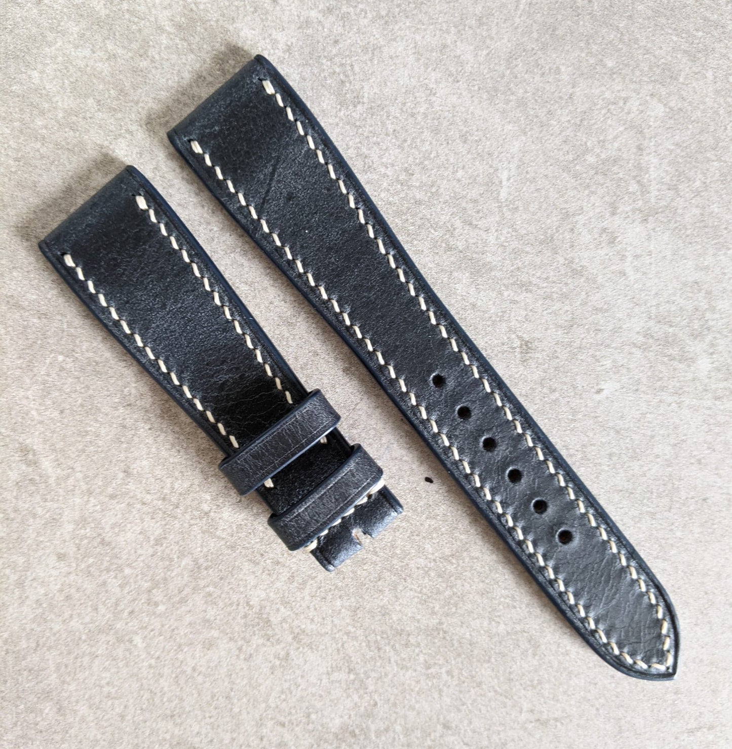 Badalassi Wax Strap Contrast Stitch - Navy Blue