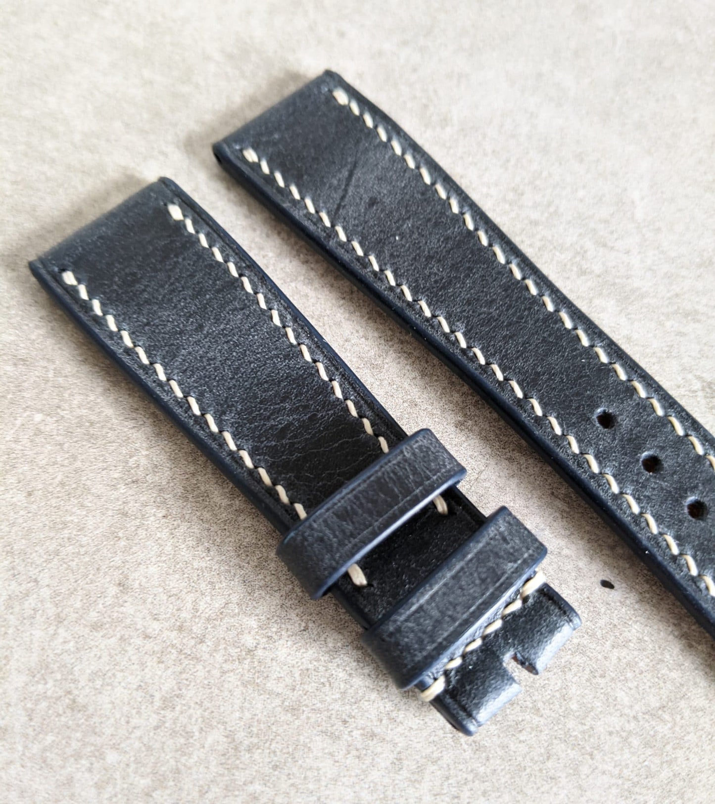 Badalassi Wax Strap Contrast Stitch - Navy Blue