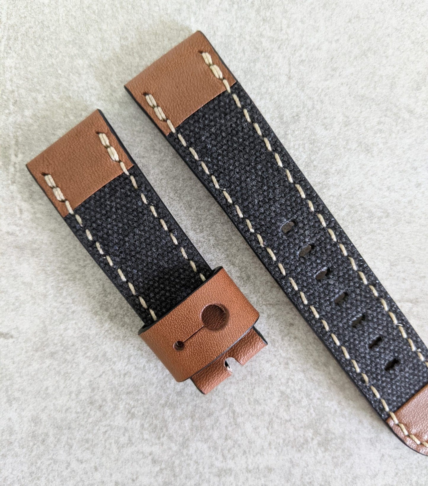 Canvas & Leather Strap - Black, Chesnut Brown + Sand