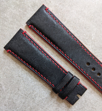 Pueblo Calfskin Strap - Black & Red