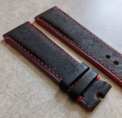 Pueblo Calfskin Strap - Black & Red