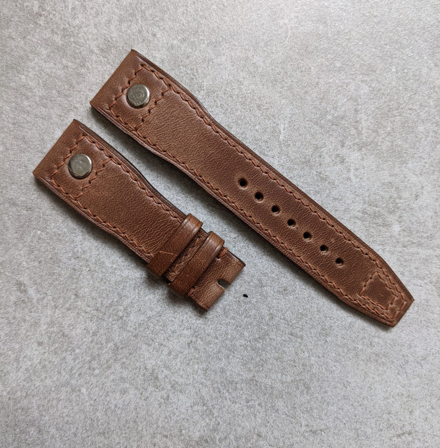 Chromexcel IWC Stud Watch Strap - Natural Tan