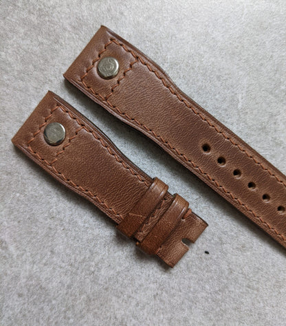 Chromexcel IWC Stud Watch Strap - Natural Tan