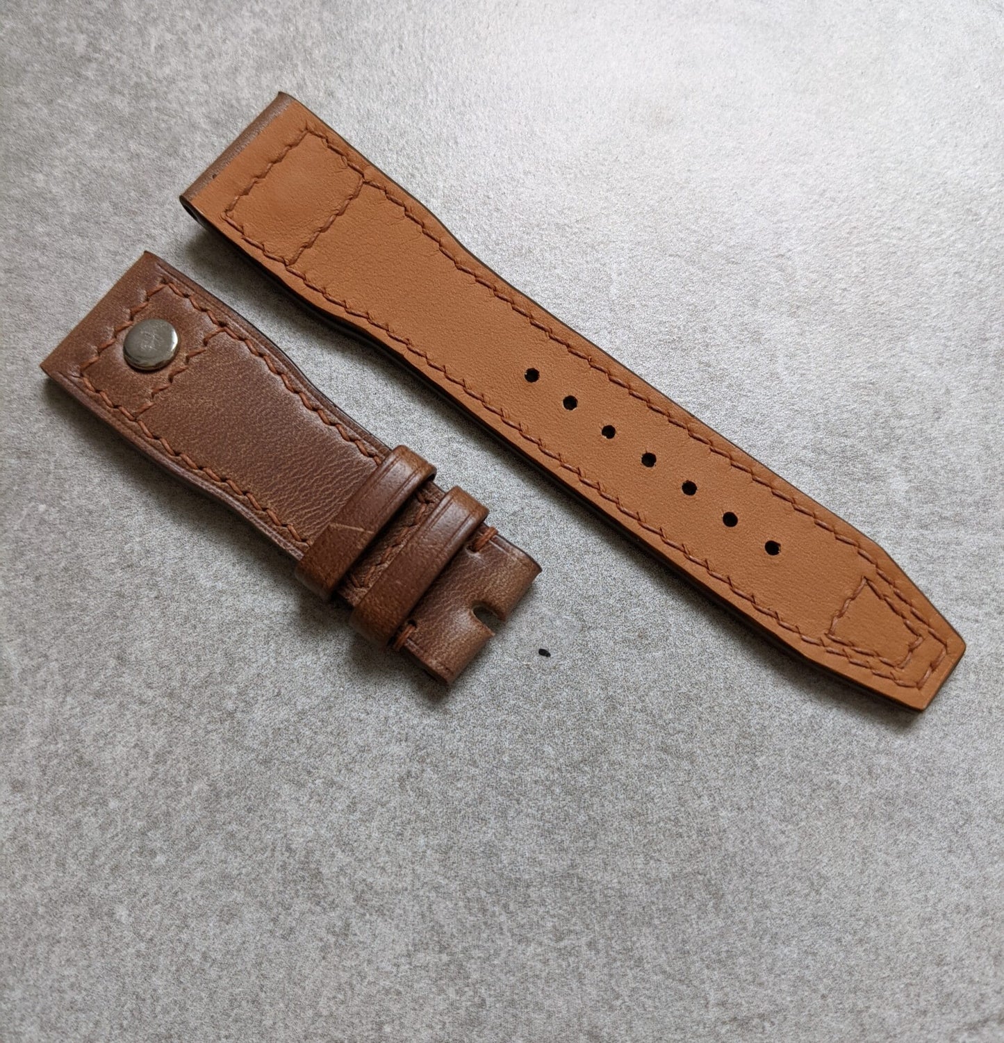 Chromexcel IWC Stud Watch Strap - Natural Tan