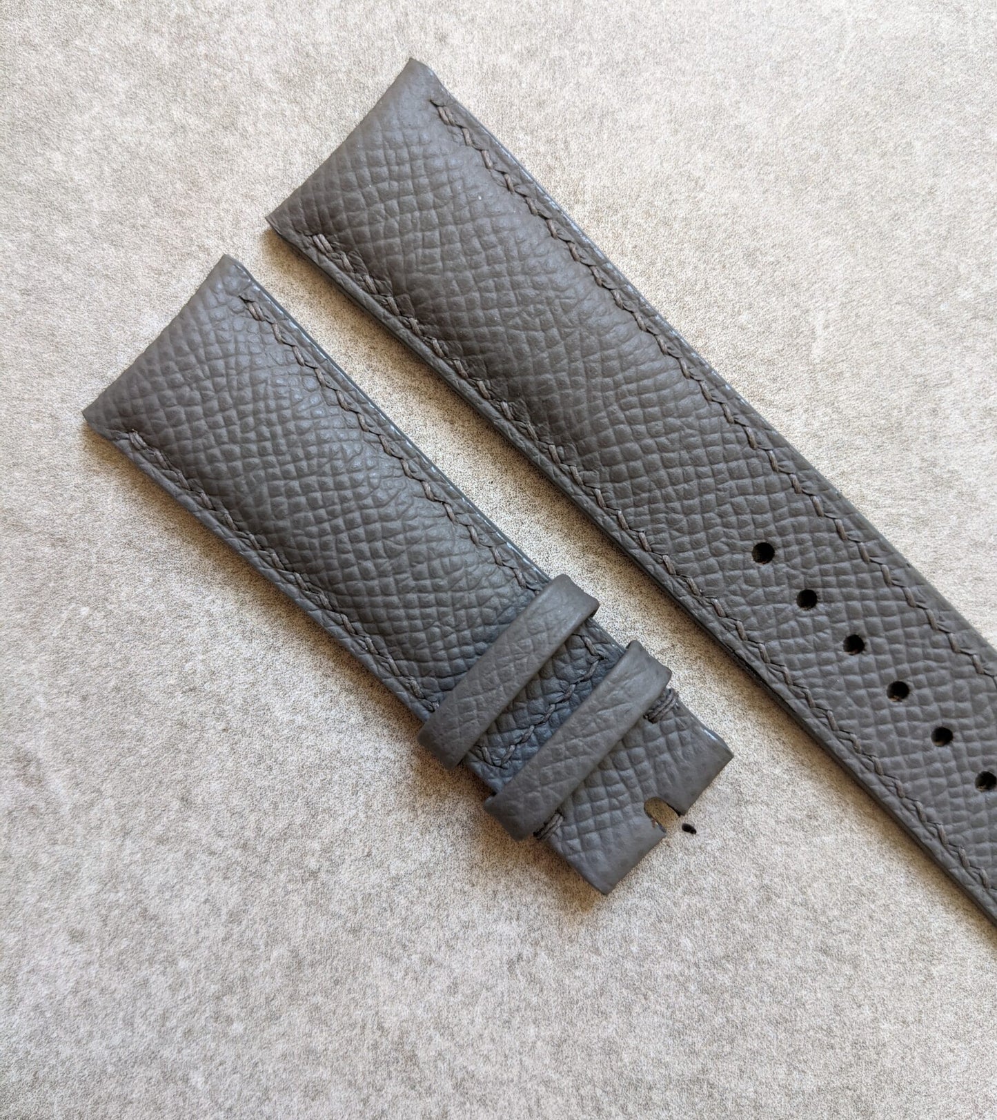 Epsom Calfskin Watch Strap - Seagull Grey