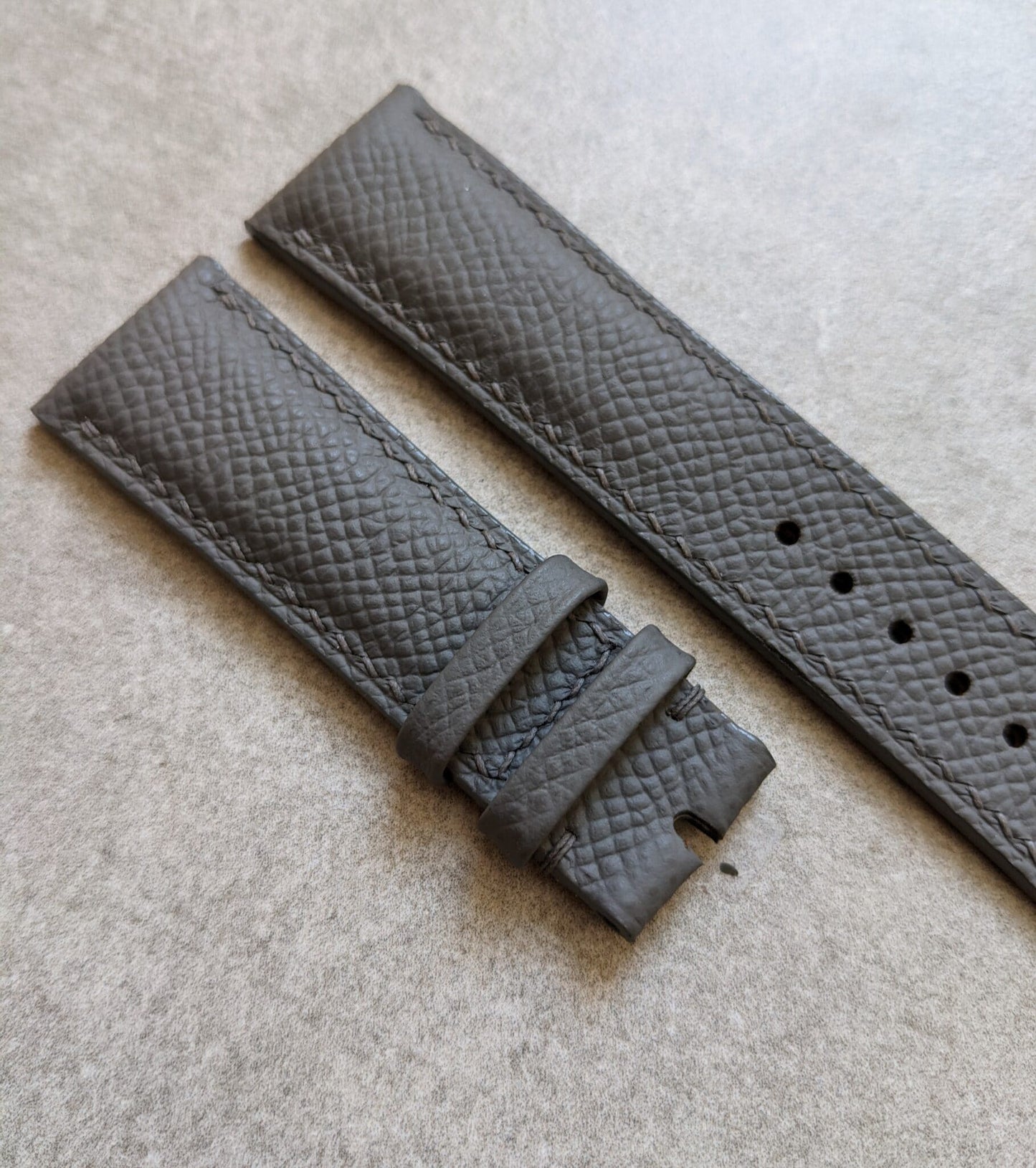 Epsom Calfskin Watch Strap - Seagull Grey