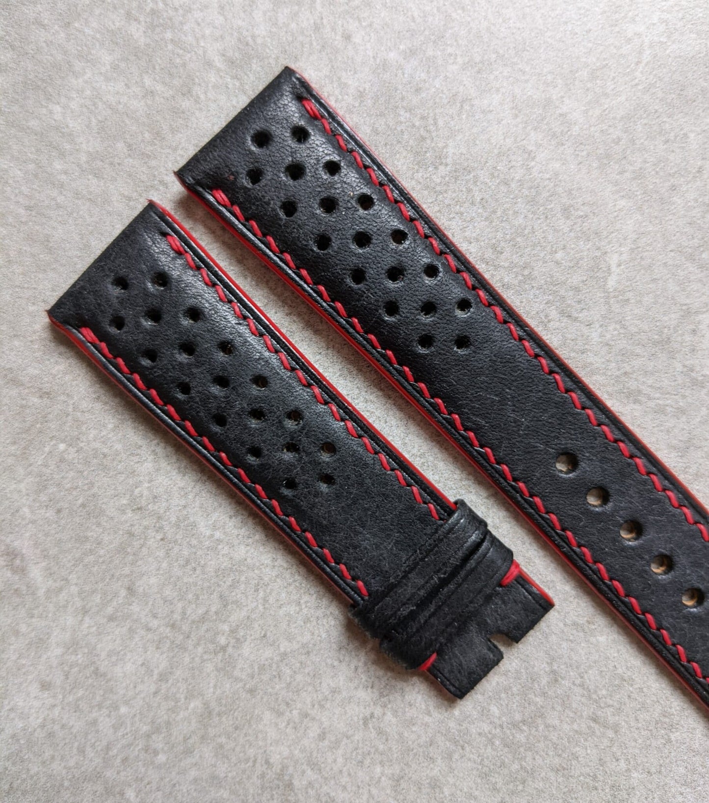 Pueblo Calfskin Strap - Black & Red Rally Strap