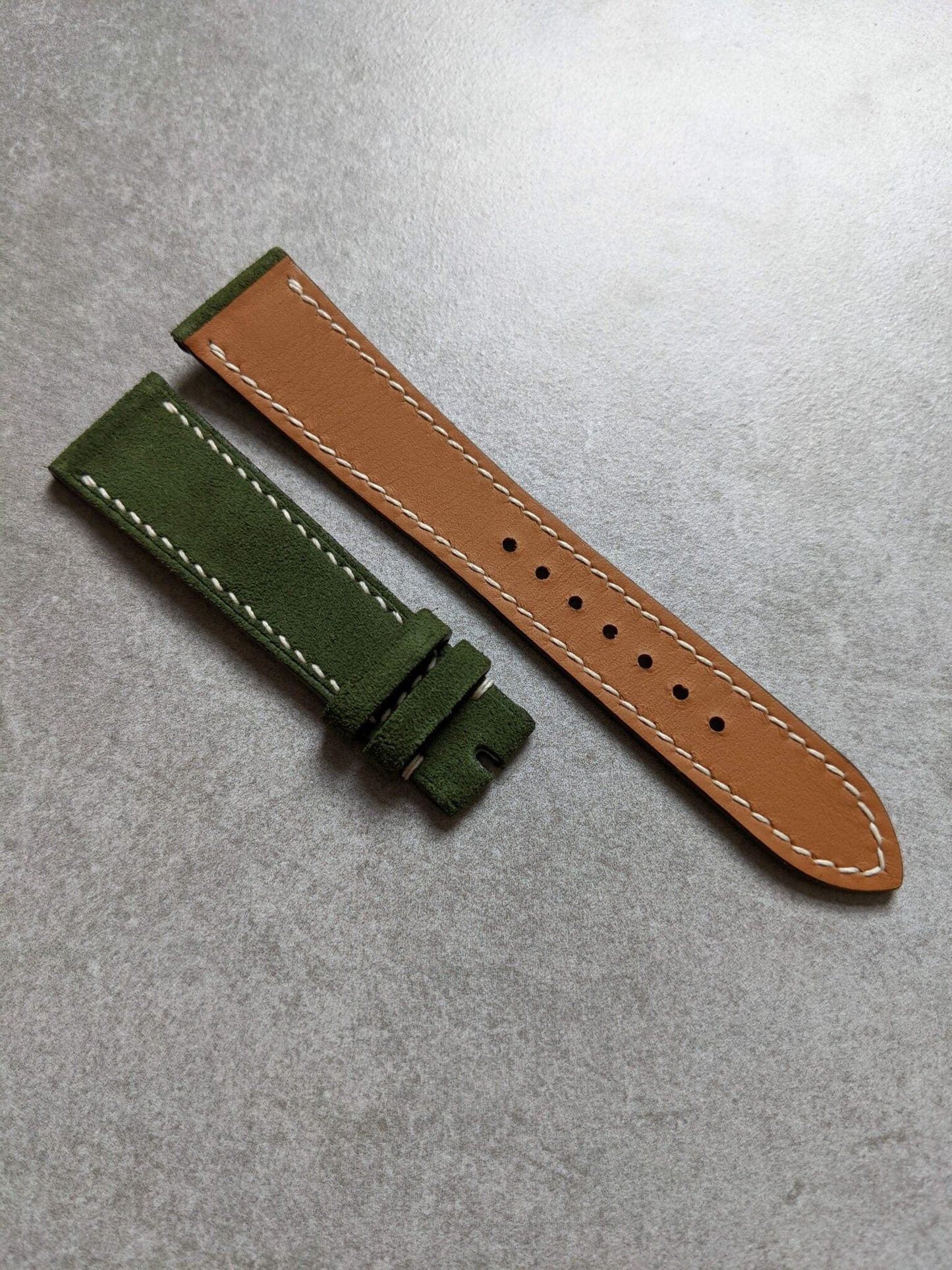 Premium Suede Strap - Moss Green