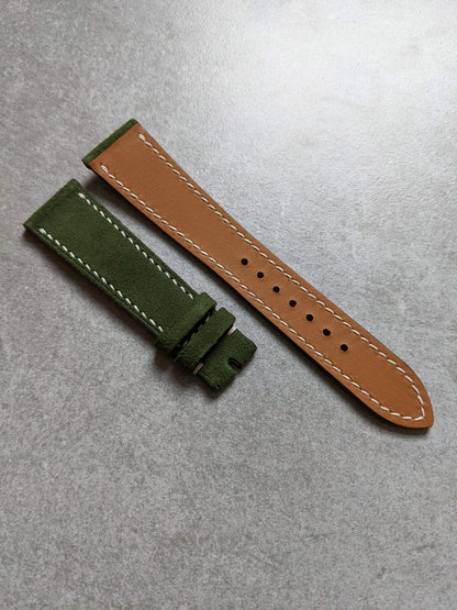 Premium Suede Strap - Moss Green