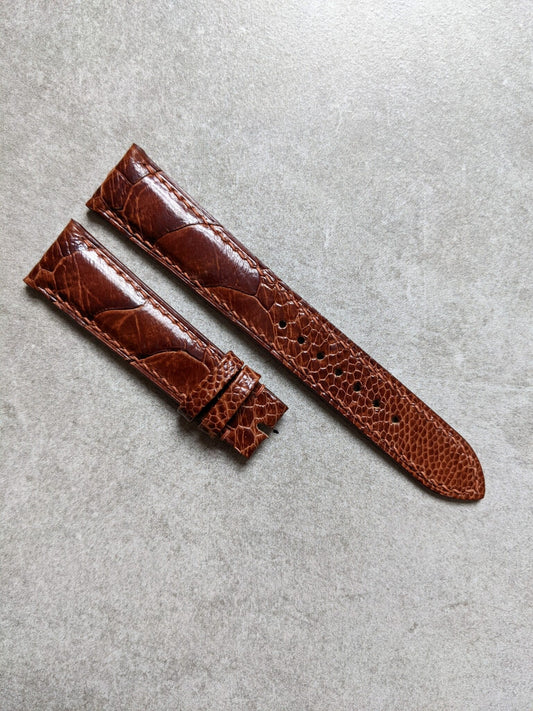 Ostrich Shin Watch Strap - Cognac