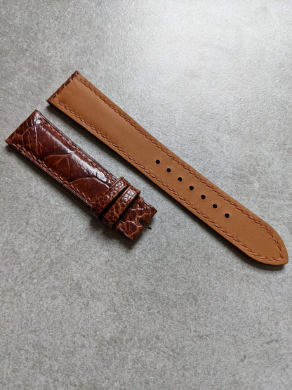 Dây đồng hồ Ostrich Shin - Cognac