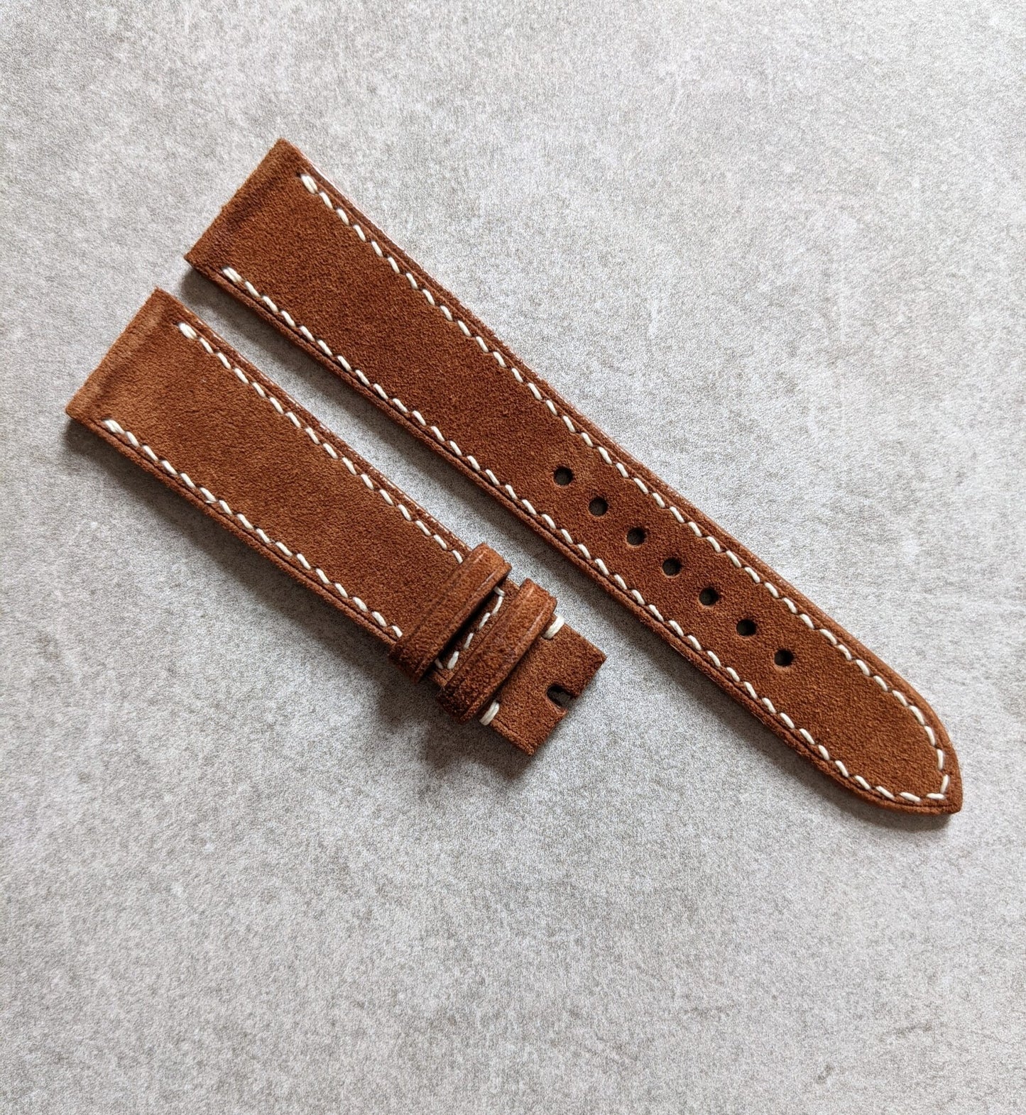 Premium Suede Strap - Mid Brown