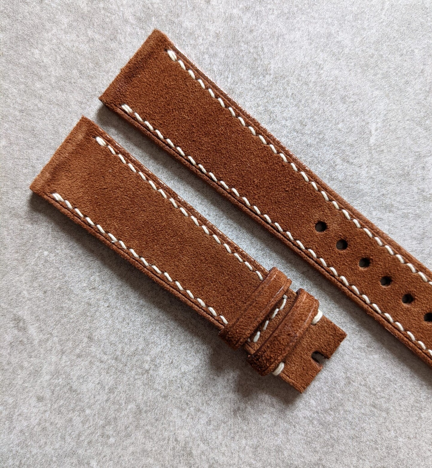 Premium Suede Strap - Mid Brown