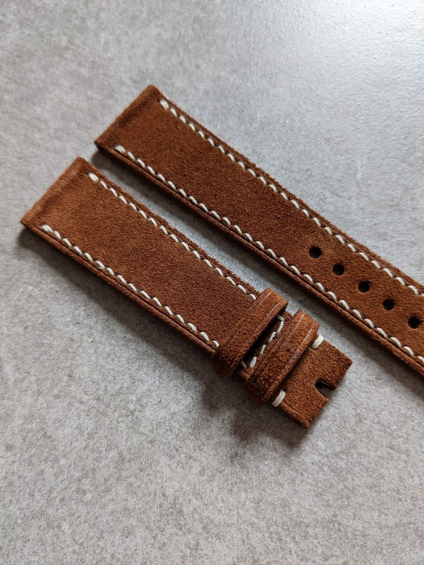 Premium Suede Strap - Mid Brown