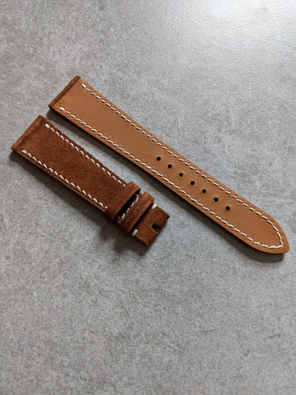 Premium Suede Strap - Mid Brown