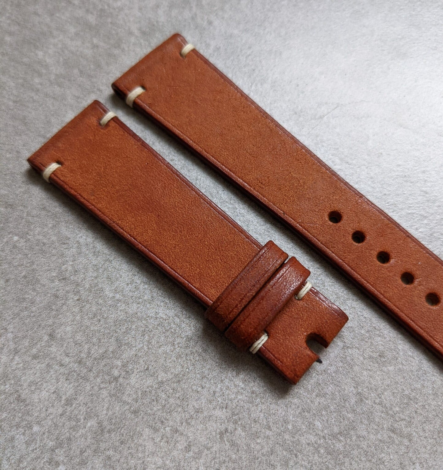 Pueblo Vintage Strap Minimal Stitch - Cognac