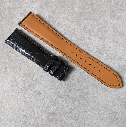 Ostrich Shin Watch Strap - Dark Black