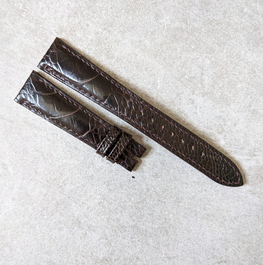 Ostrich Shin Watch Strap - Dark Brown