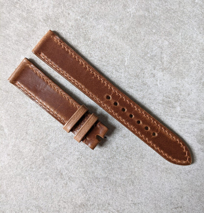 Chromexcel Calfskin Flat Watch Strap - Natural Tan