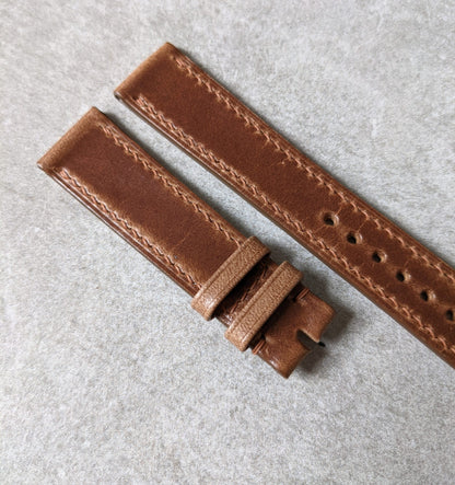 Chromexcel Calfskin Flat Watch Strap - Natural Tan