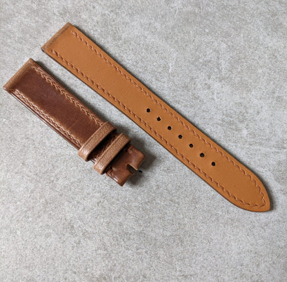 Chromexcel Calfskin Flat Watch Strap - Natural Tan