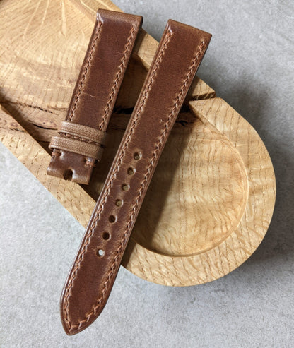 Chromexcel Calfskin Flat Watch Strap - Natural Tan