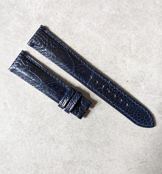 Ostrich Shin Watch Strap - Midnight Blue