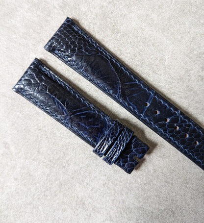 Ostrich Shin Watch Strap - Midnight Blue