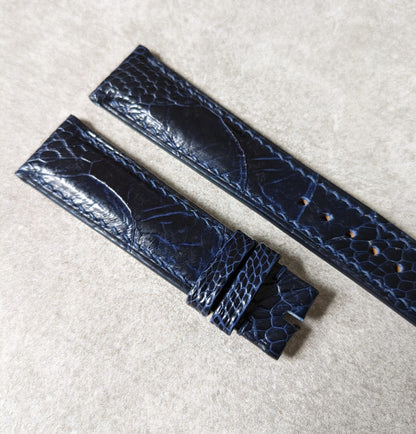 Ostrich Shin Watch Strap - Midnight Blue