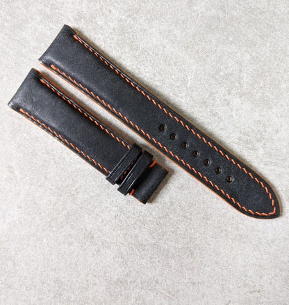 Pueblo Calfskin Strap - Black & Orange