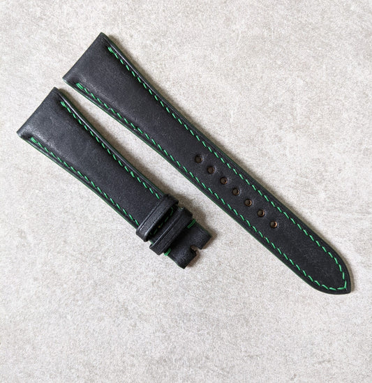 Pueblo Calfskin Strap - Black & Green