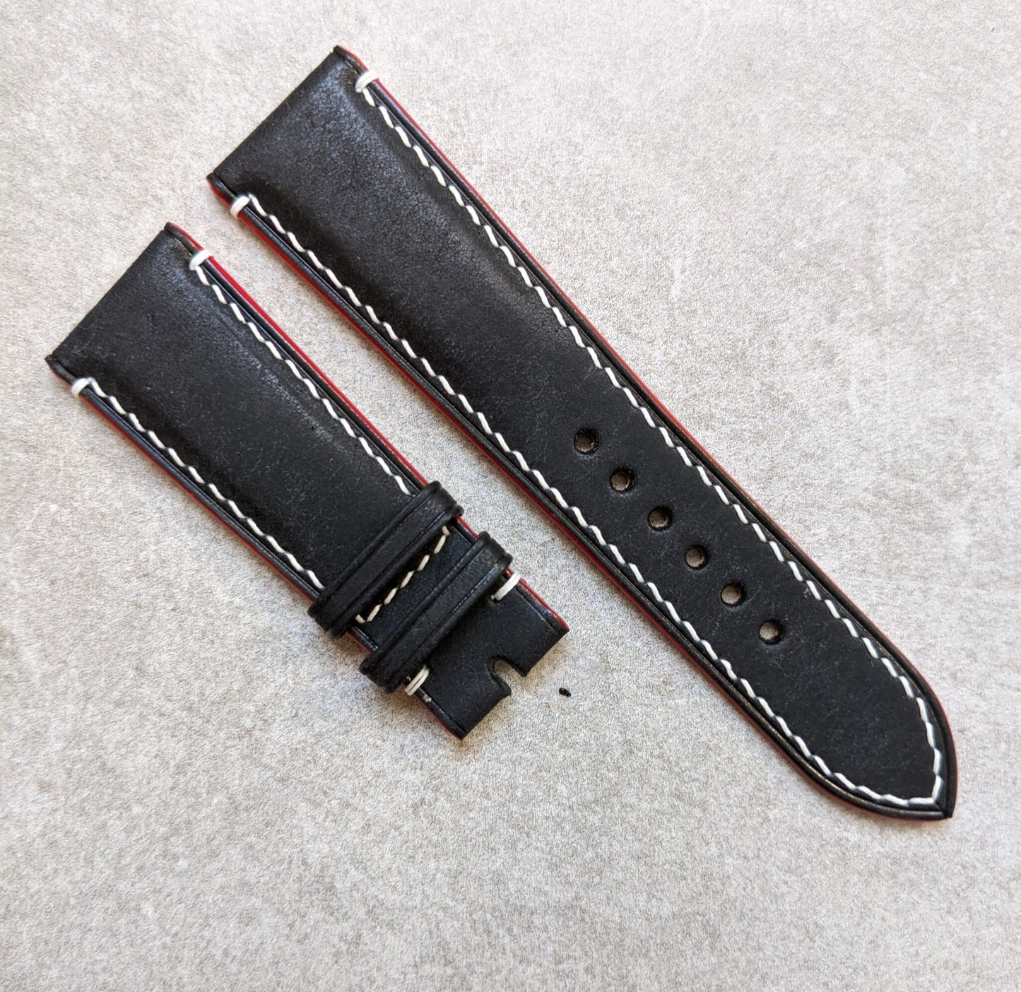 Pueblo Calfskin Strap - Black, White & Red