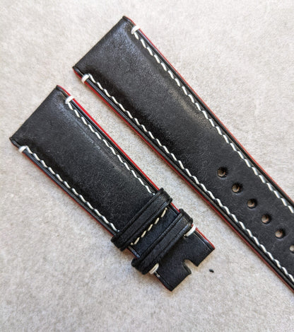 Pueblo Calfskin Strap - Black, White & Red