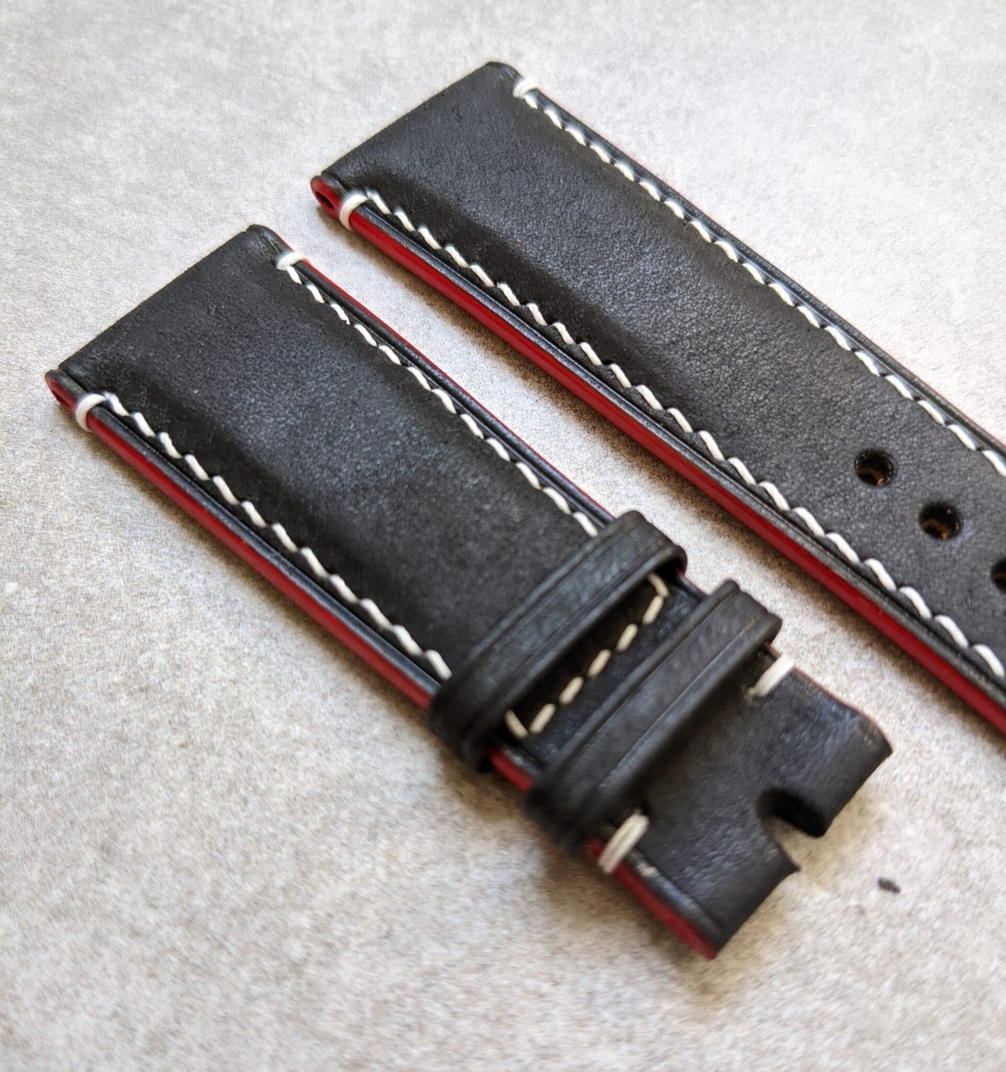 Pueblo Calfskin Strap - Black, White & Red