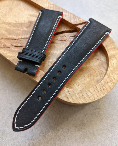 Pueblo Calfskin Strap - Black, White & Red