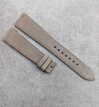 Premium Stitched Suede Strap - Light Taupe