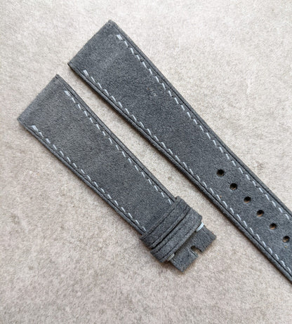 Premium Stitched Suede Strap - Grey