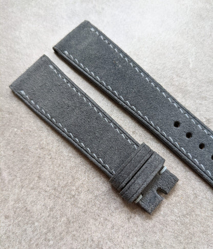 Premium Stitched Suede Strap - Grey