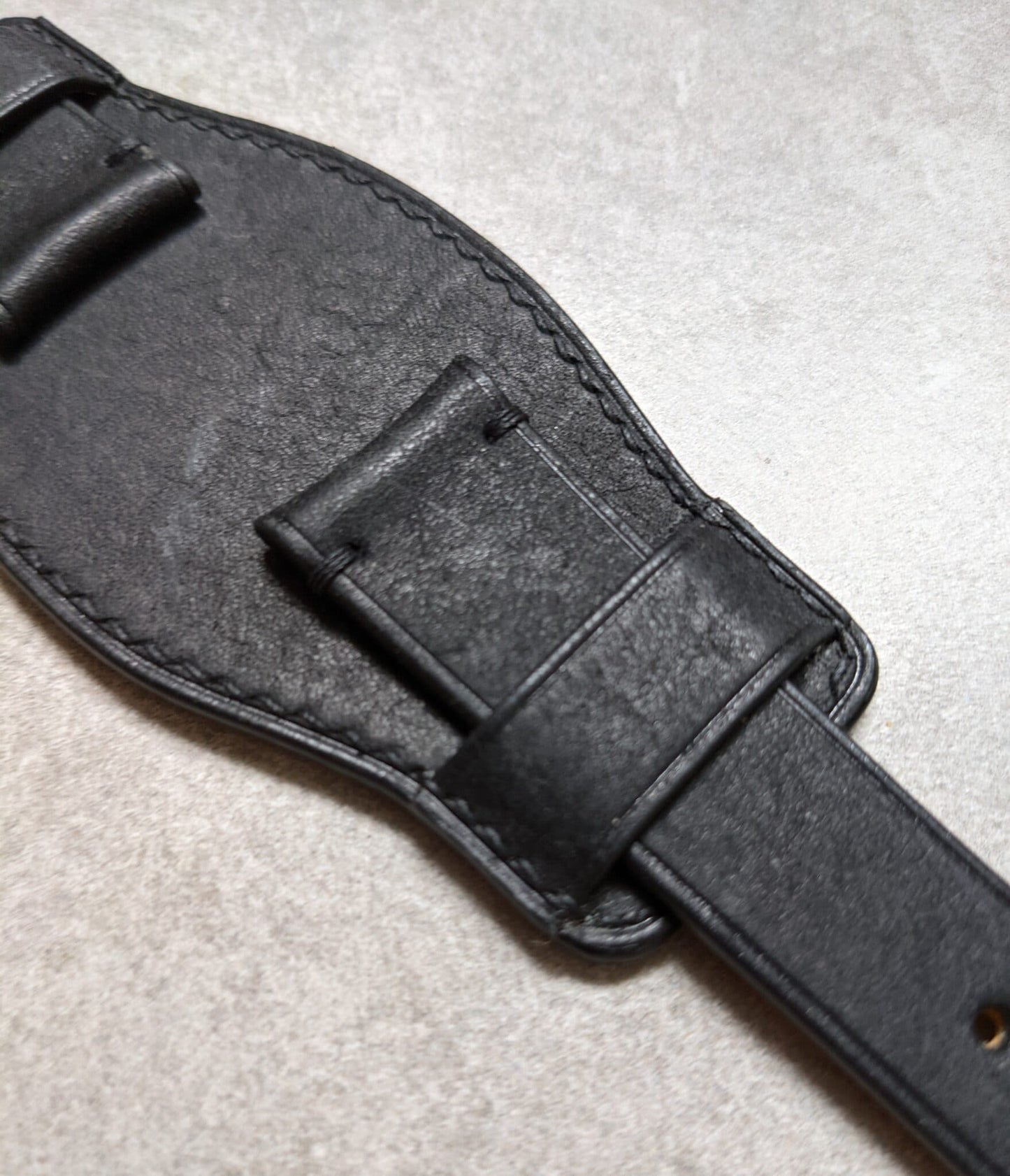 Pueblo Leather Bund Watch Strap - Stealth Black