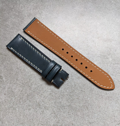 Shell Cordovan Watch Strap - Navy W/Cream stitching